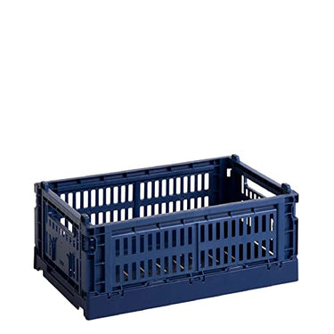 Hay Colour Crate transport box made of recycled polypropylene in the colour Dark Blue, dimensions: 26.5 cm x 17 cm x 10, 541439 on sale